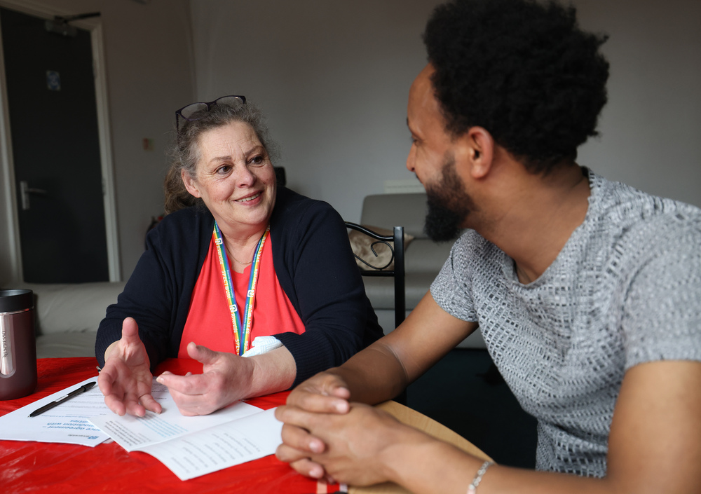 Riverside staff member chatting to customer