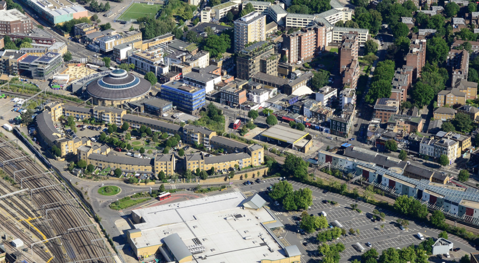 Aerial view of development