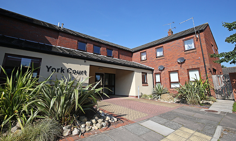 The entrance to York Court