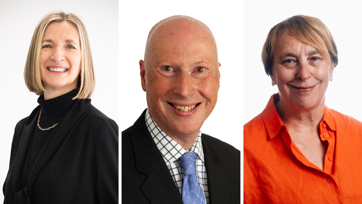 Three newly appointed Riverside Group Board sector leaders shown side by side, representing strengthened governance and strategic leadership.