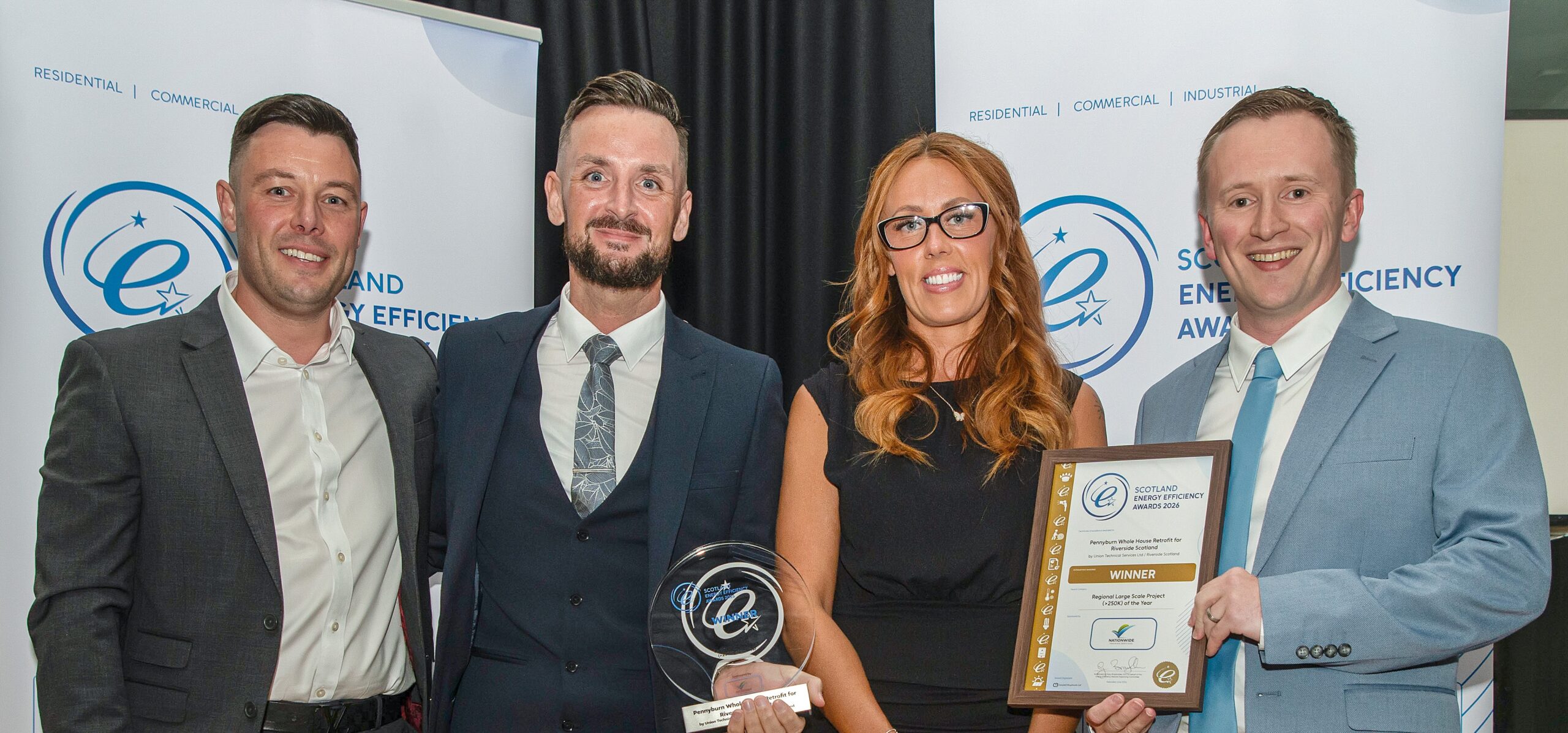 Riverside Scotland colleagues receiving an Energy Efficiency Award