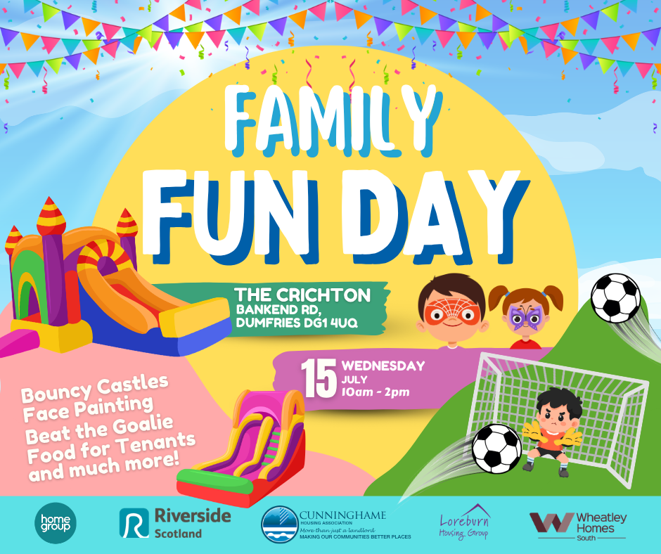 Poster advertising a Family Fun Day with children's activities