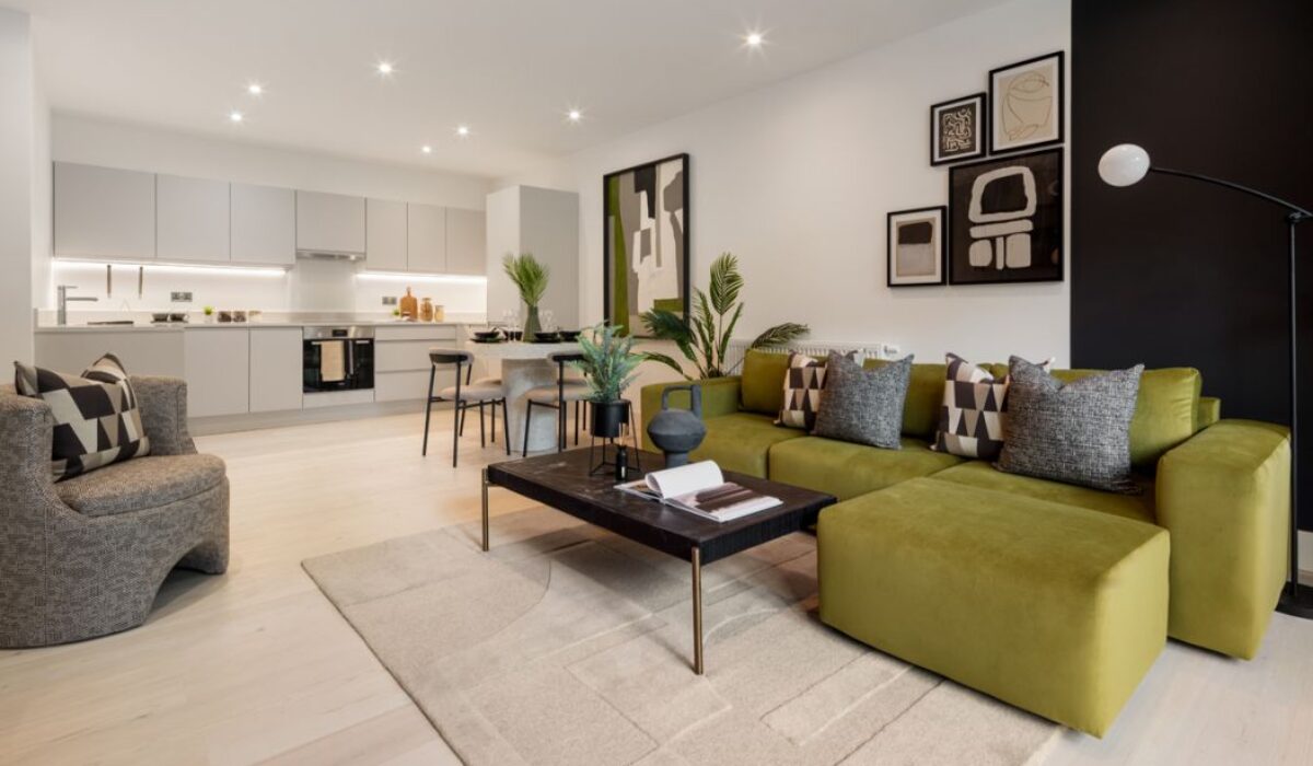 Kitchen and living room view