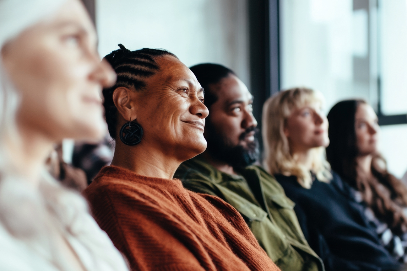 group of people in community meeting