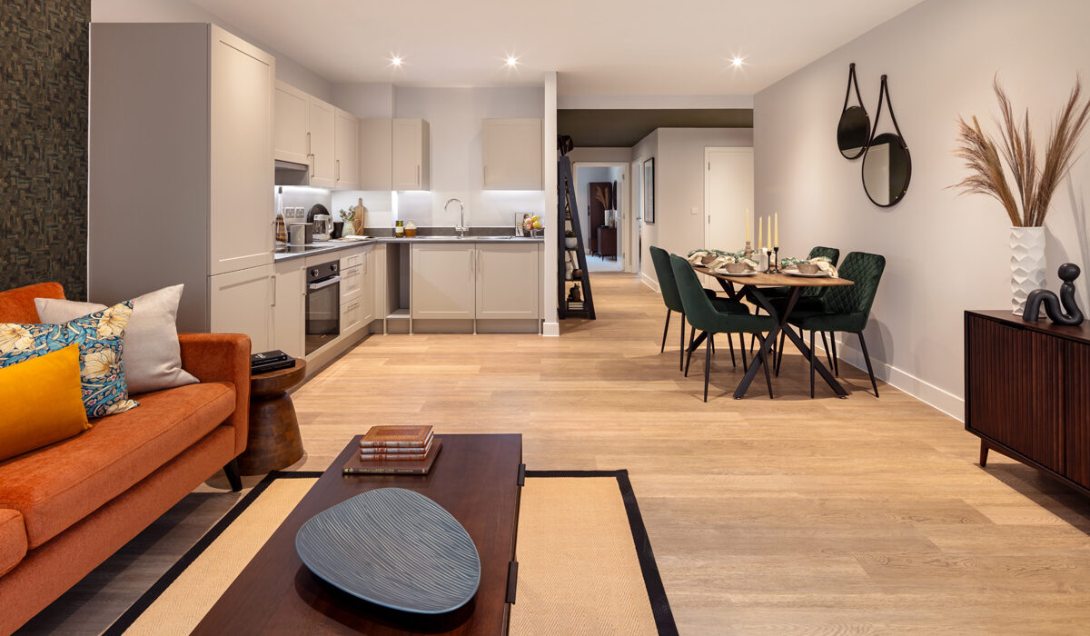 Kitchen and living room view