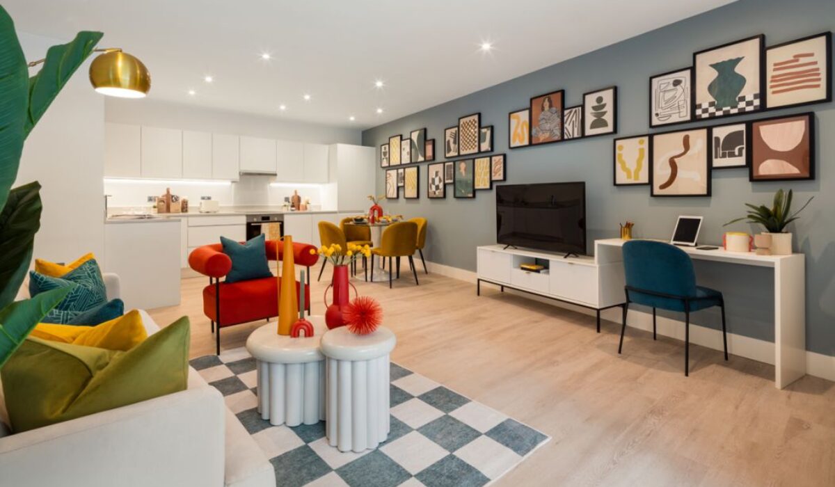 Kitchen and living room view