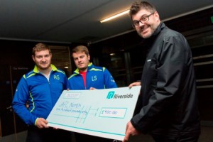 Riverside's Lee Bailey hands over sponsorship to members of AFC North