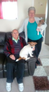 Bill and Sylvia Heatley with their dogs Susy and Bonnie