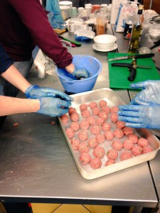 Making homemade meatballs for Be Lovely Day