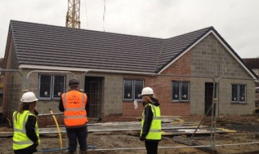 Affordable housing nearing completion in, Cambo Green, Newcastle