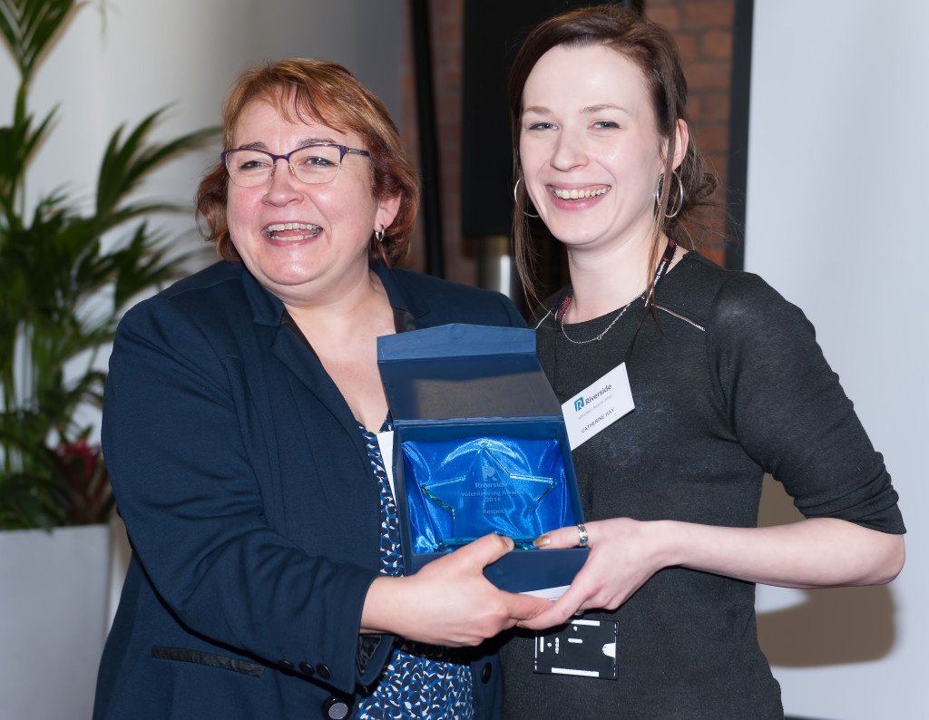 Catherine Hay is pictured with Riverside Cheif Executive Carol Matthews