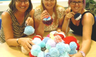 Pompom making supports Eden Valley Hospice World Record bid
