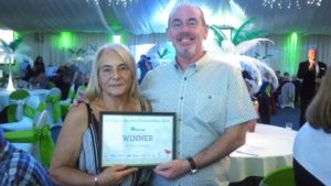 Mr and Mrs Murphy with Best Garden prize at Liverpool Garden Competition