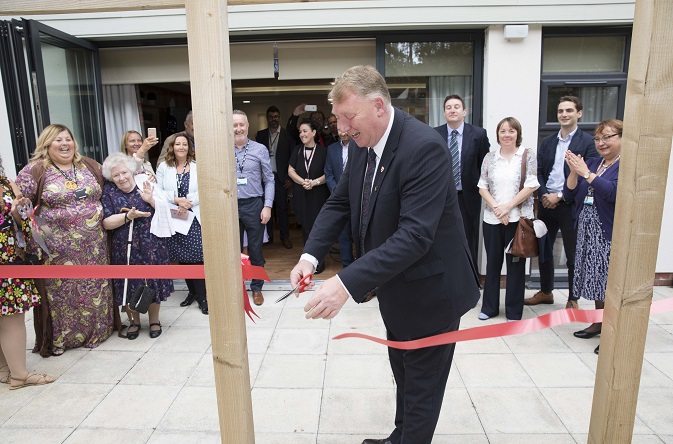 Willow_Brook Extra Care Scheme in Washington first birthday with Cllr John Kelly cutting the ribbon