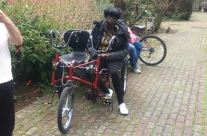 Cycling club at Queen Mary homeless hostel in Westminster.