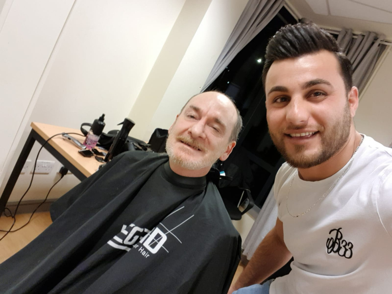 5* Kurdish Barbers in Garston came to Green Lane supported housing service in Tuebrook over the festive period and offered residents a free trim,