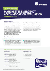 Manchester Emergency Accommodation Evaluation Interim Findings