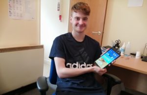 Thomas Nelson, 21, from Shepherd Court in Rochdale was gifted digital tablet form Riverside.