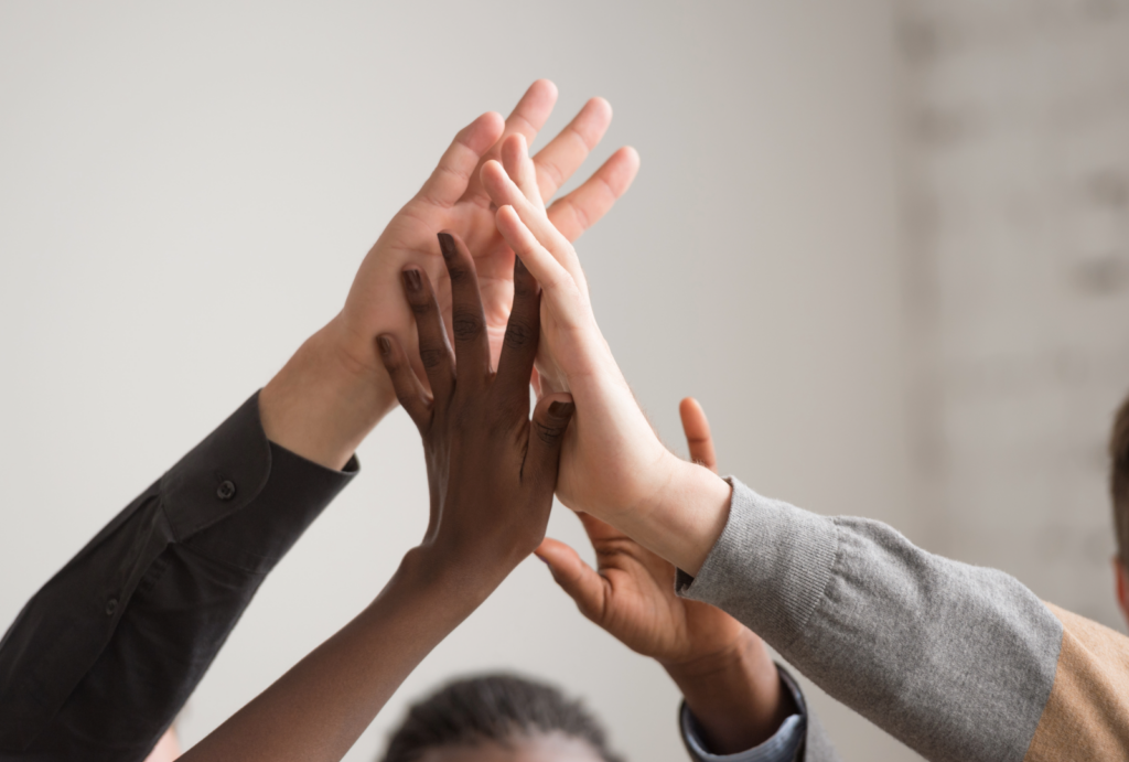 group of hands